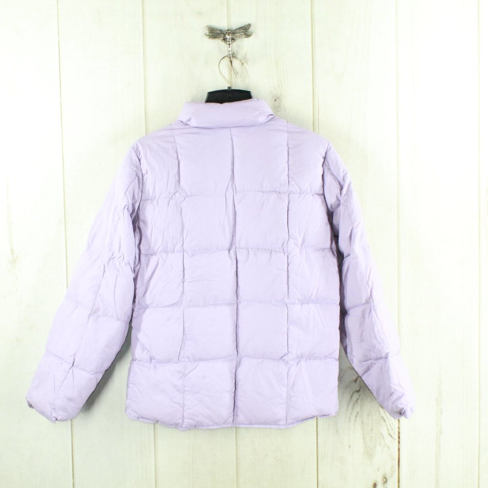 LL Bean Light Purple Goose Down Full Zip Puffer Winter Jacket Size M - Picture 8 of 9